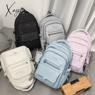 Xajzpa - Trendy Women Backpack Nylon Female Harajuku School Bag College Book Lady Travel Kawaii